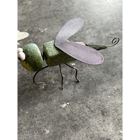 Vtg Hand Made Butterfly Bumblebee Dragonfly Wood & Metal Folk Art Figurines - Picture 6 of 10